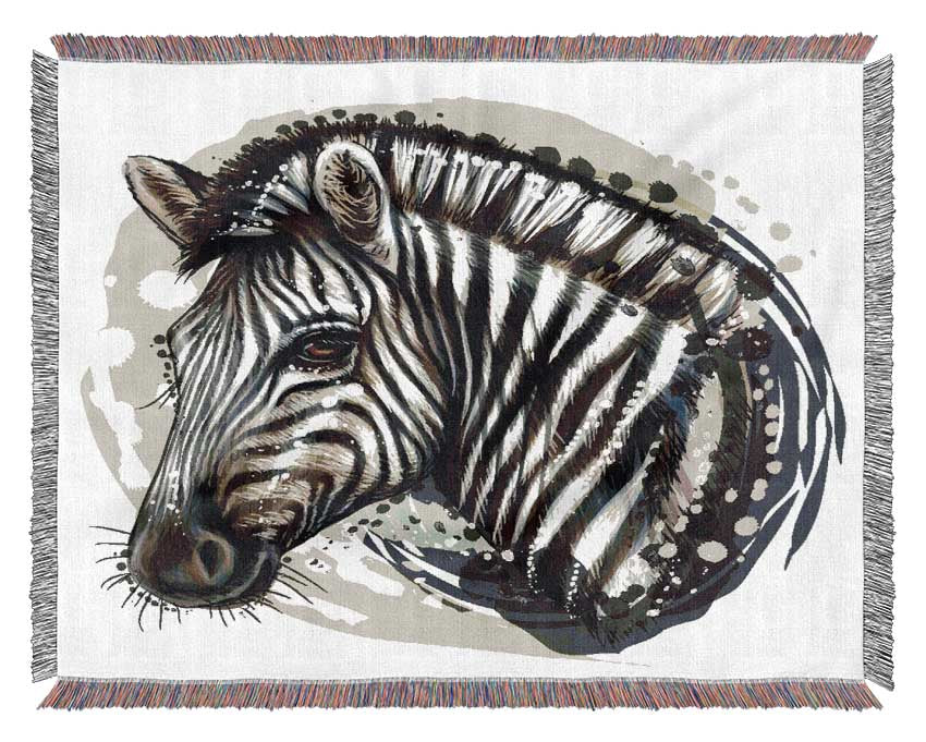 Watercolour Zebra Look Woven Blanket