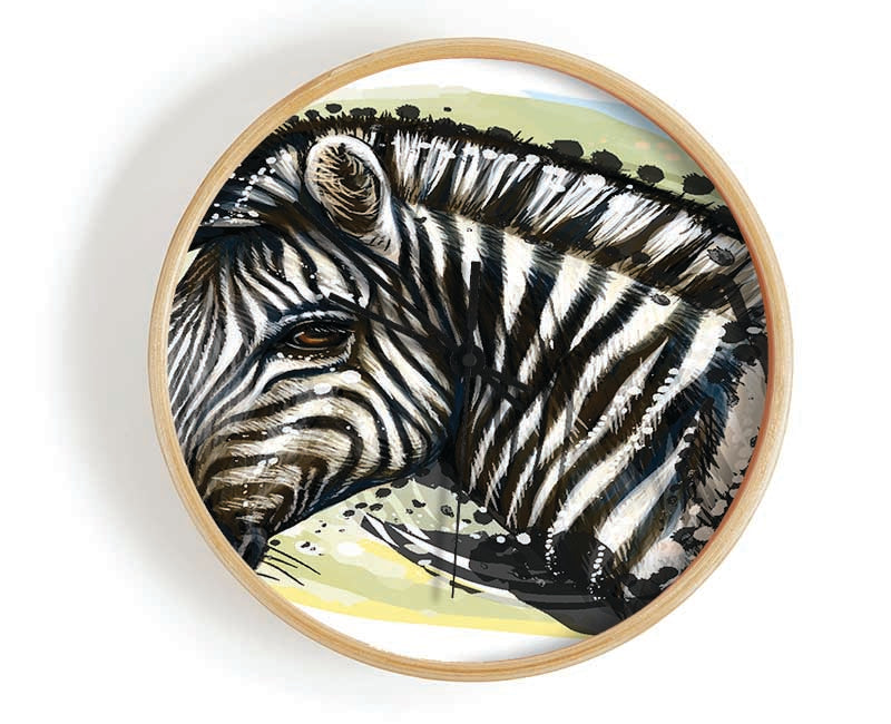 Watercolour Zebra Look Clock - Wallart-Direct UK