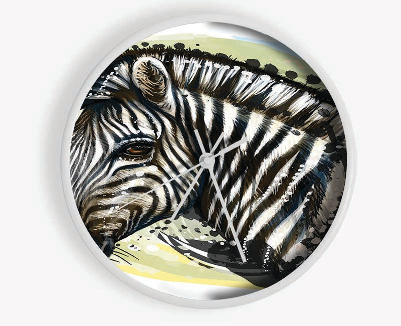 Watercolour Zebra Look Clock - Wallart-Direct UK