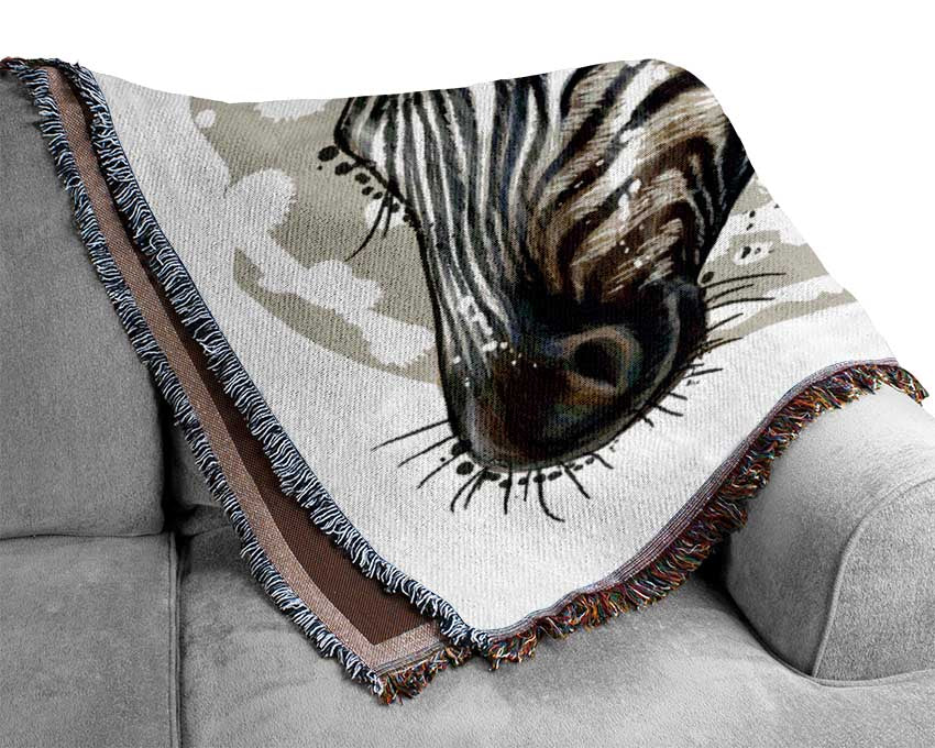 Watercolour Zebra Look Woven Blanket