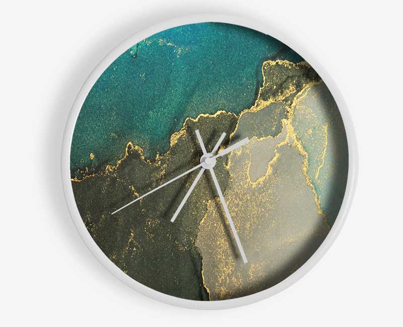 Glitter Shimmer Teal Clock - Wallart-Direct UK