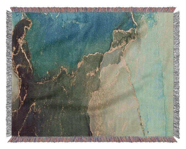 Glitter Shimmer Teal Woven Blanket
