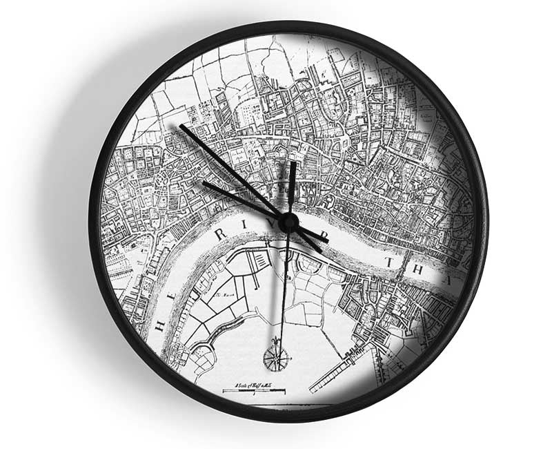 Map Of The River Thames Clock - Wallart-Direct UK