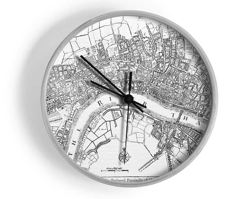 Map Of The River Thames Clock - Wallart-Direct UK