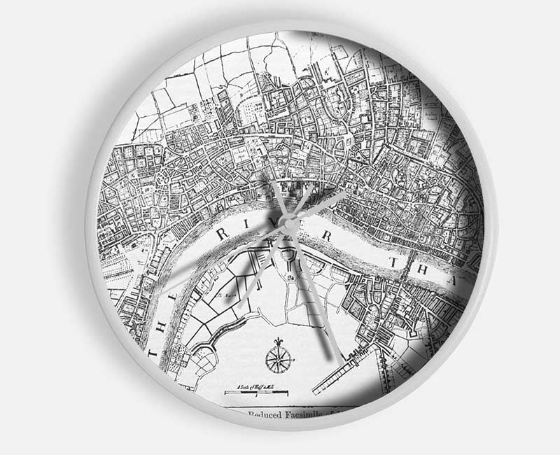 Map Of The River Thames Clock - Wallart-Direct UK