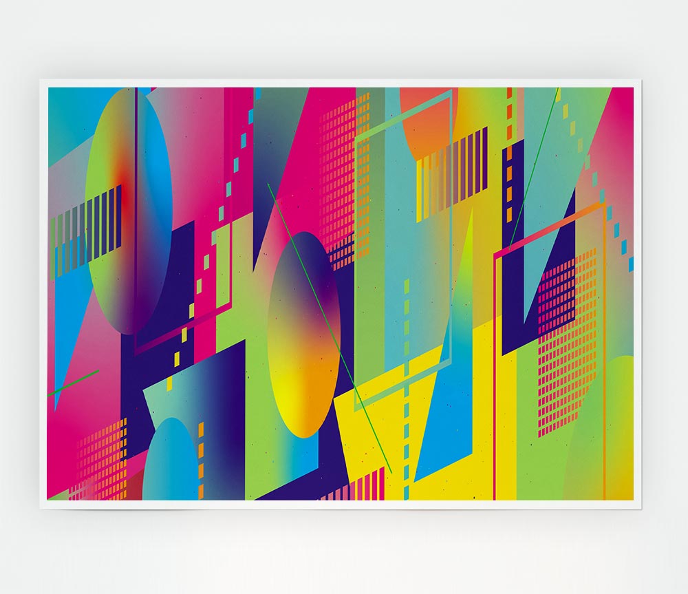 Abstract Triangles And Spheres Print Poster Wall Art