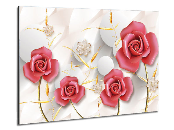 Pink Roses Pop Metal Print