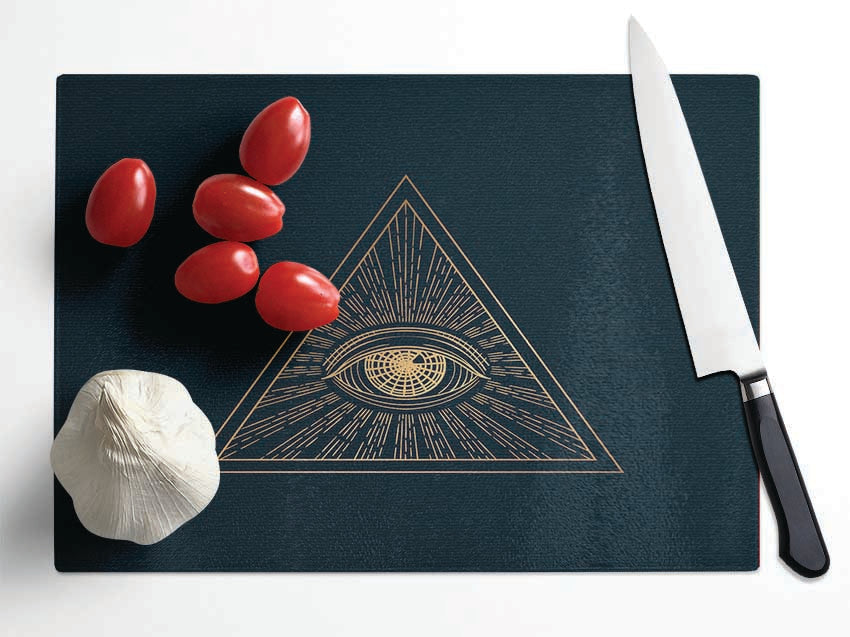 The All Seeing Eye Triangle Glass Chopping Board