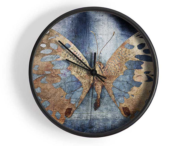 Gold Flake Butterfly Clock - Wallart-Direct UK
