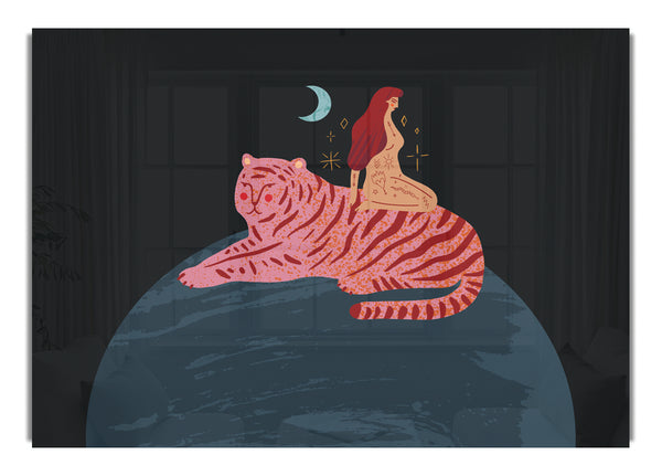 Frau und Tiger Planet