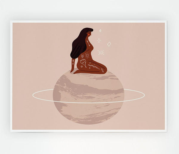 The Woman Planet Print Poster Wall Art