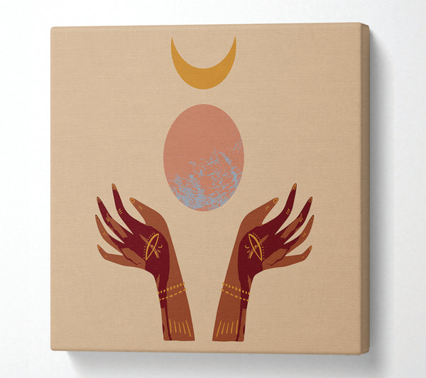 A Square Canvas Print Showing Planetary Allignment Square Wall Art