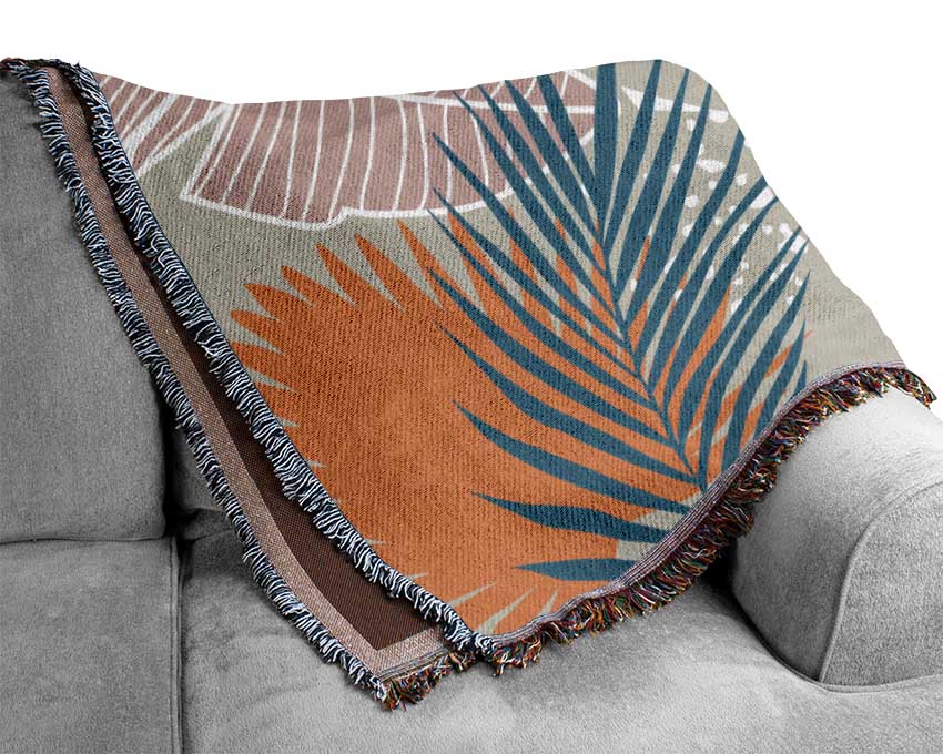 Modern Leaf Decor Woven Blanket