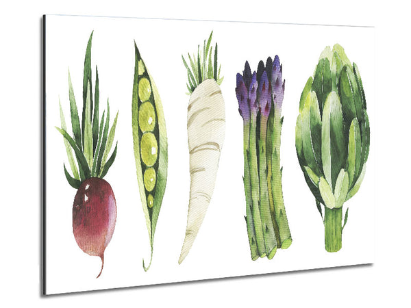 Set Of 5 Veg Metal Print