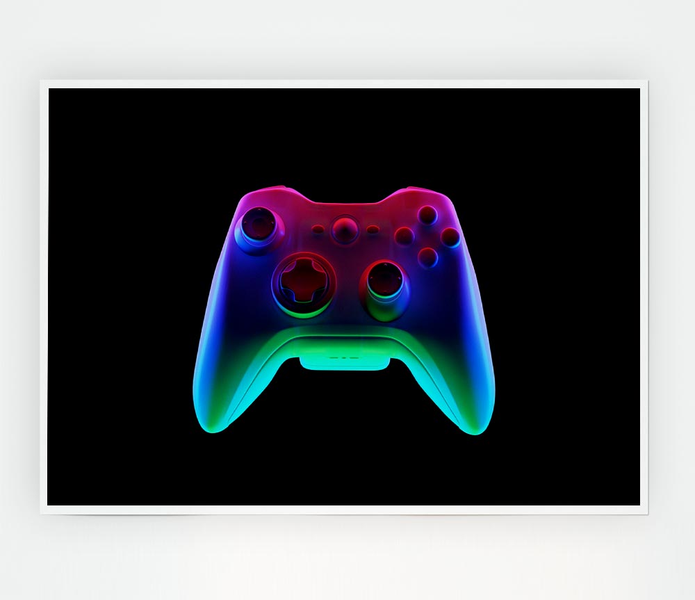 The Neon Controller Print Poster Wall Art