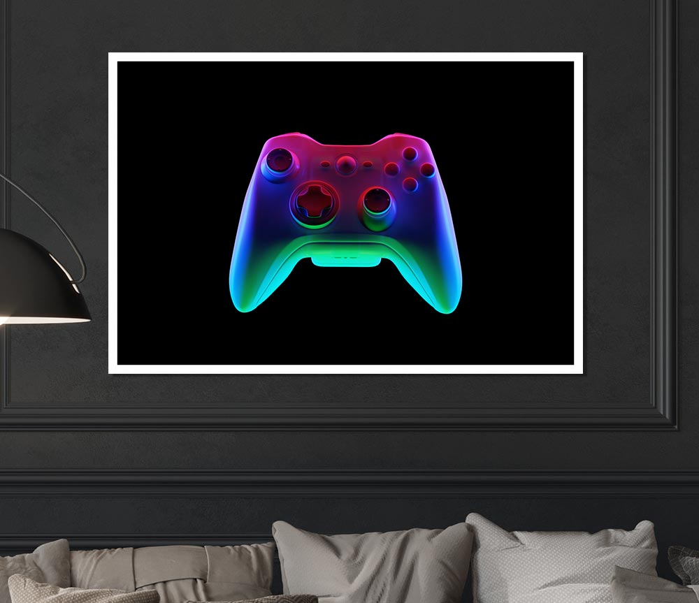 The Neon Controller Print Poster Wall Art
