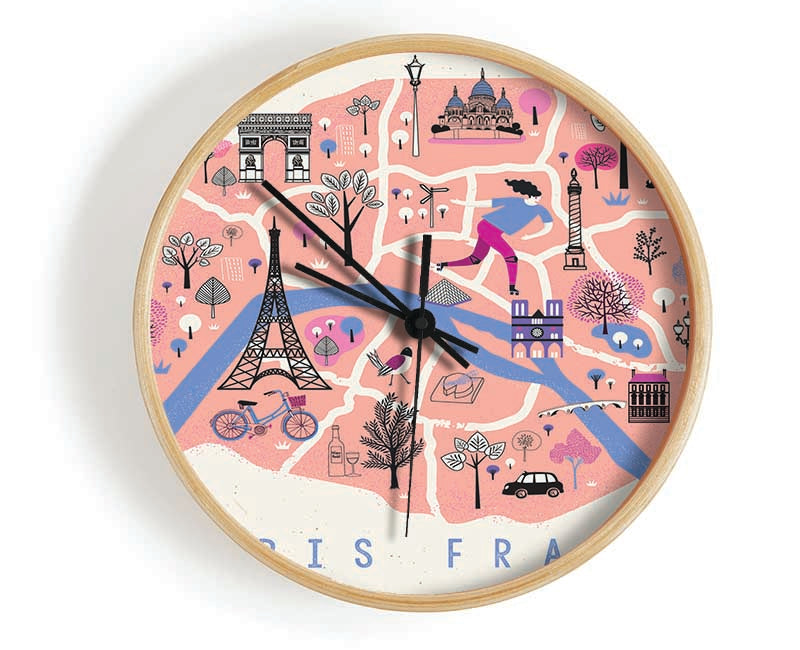 The Little Map Of France Clock - Wallart-Direct UK