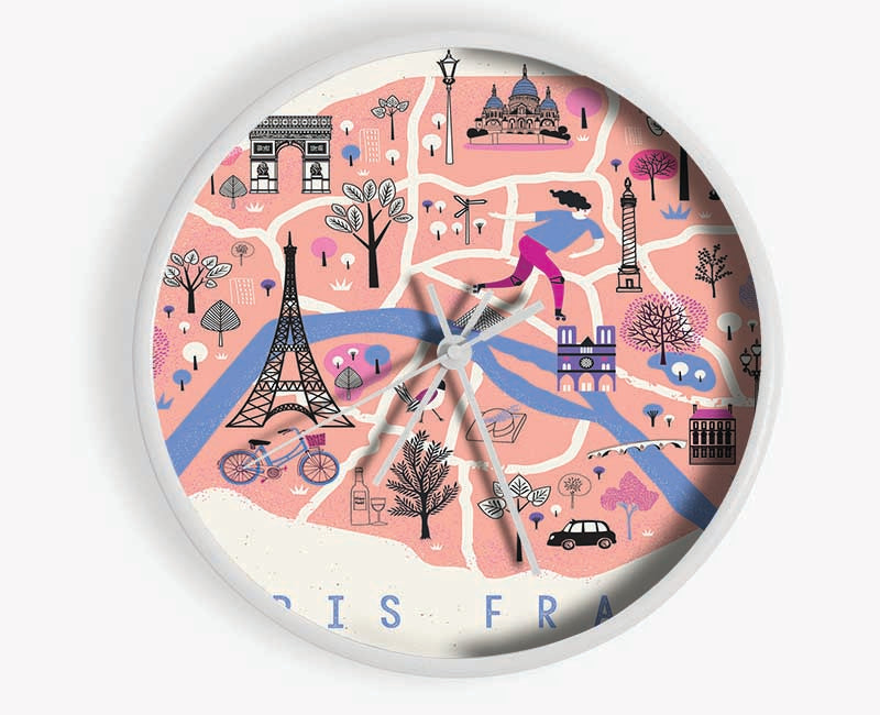 The Little Map Of France Clock - Wallart-Direct UK