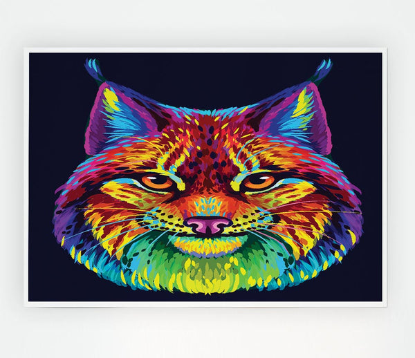 Vibrant Lynx Cat Print Poster Wall Art