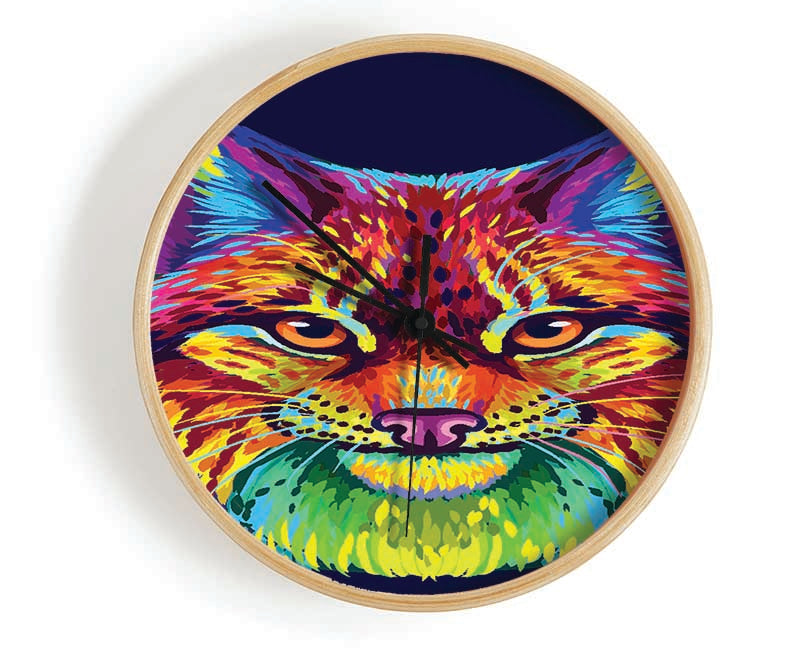 Vibrant Lynx Cat Clock - Wallart-Direct UK