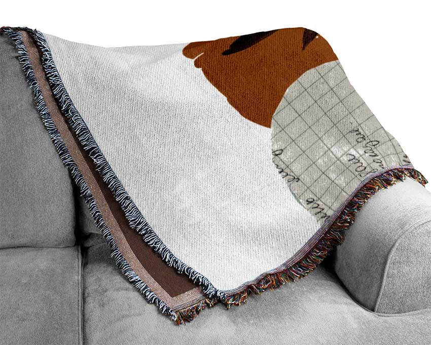 Mid Century Modern Branch Shapes Woven Blanket