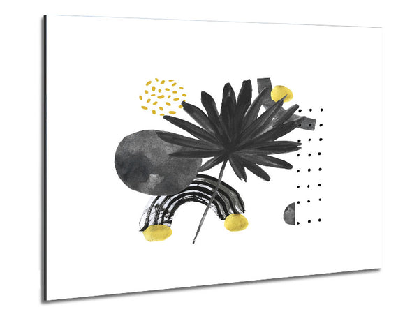 The Contemporary Leaf And Rainbow Metal Print
