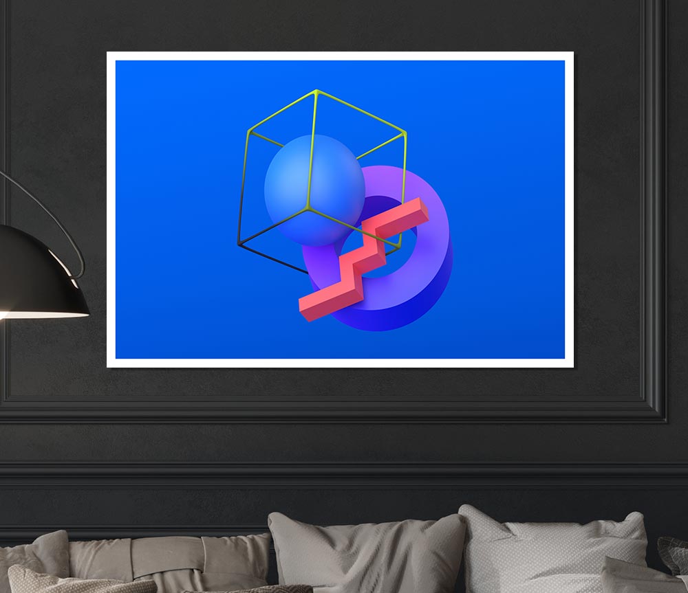 The Cube With A Sphere Print Poster Wall Art