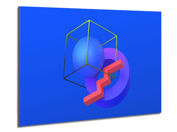 The Cube With A Sphere Metal Print