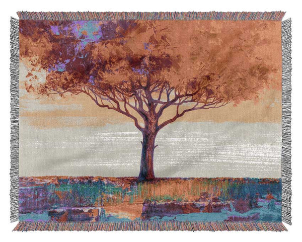 The Orange Tree Paradise Woven Blanket