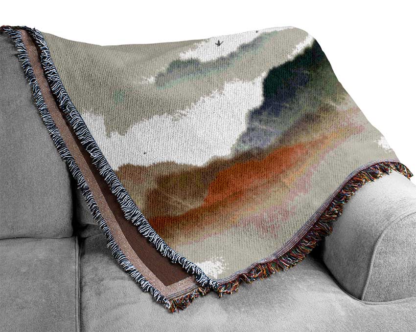 Sun Peeking Over The Sunset Woven Blanket