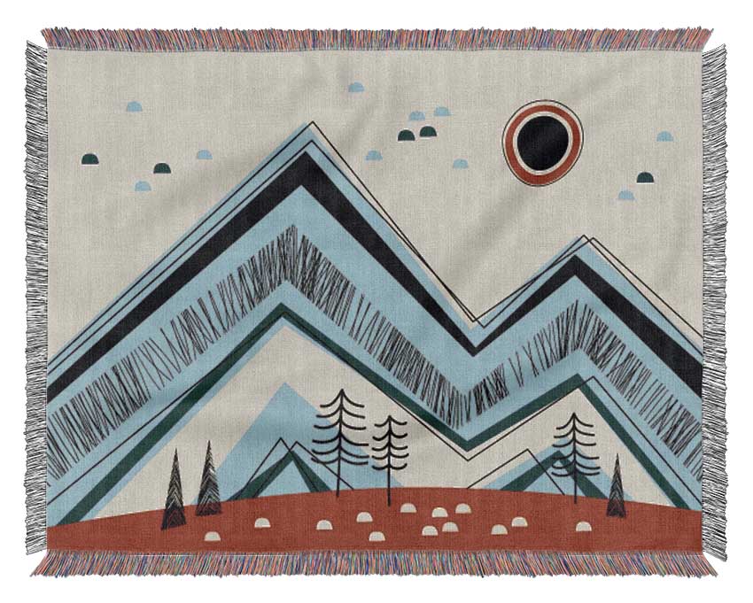 Triangle Mountain Sun Rise Woven Blanket