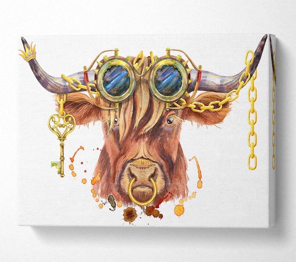 Picture of The Highland Cow Goggles Canvas Print Wall Art