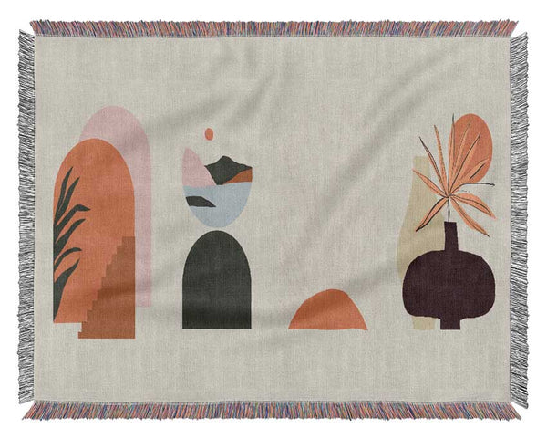 Four Bohemian Shapes Woven Blanket