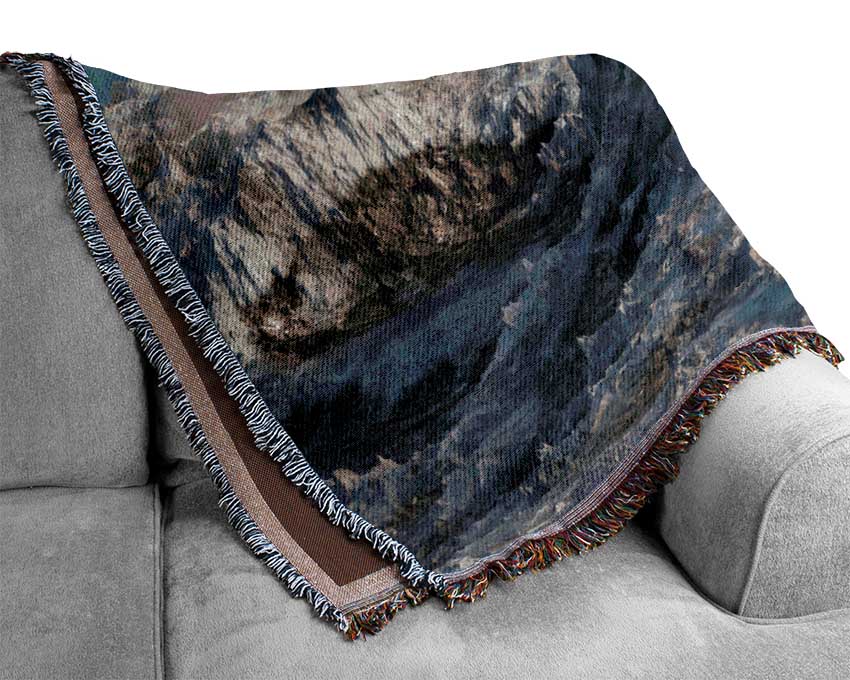 The Snowy Cliffs Of Mordor Woven Blanket