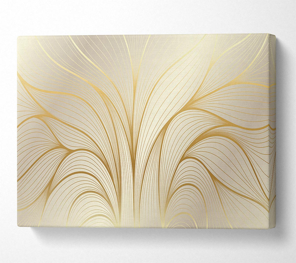 Picture of Gold Leaf Lines Canvas Print Wall Art