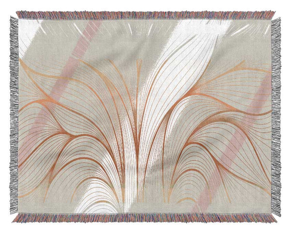 Gold Leaf Lines Woven Blanket