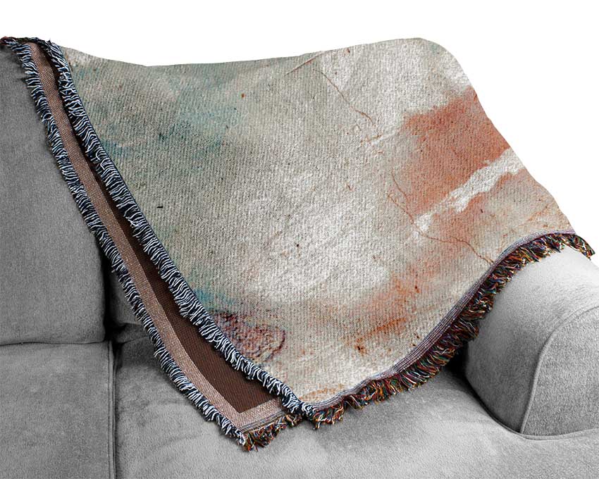 Pink Blue And White Dab Woven Blanket