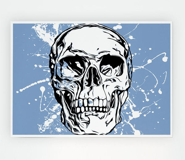 The White Splatter Skull Print Poster Wall Art
