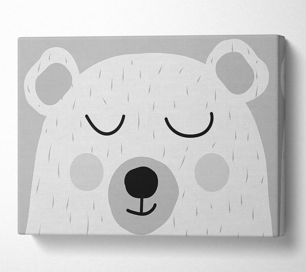 Picture of The Cute Bear Head Grey Canvas Print Wall Art
