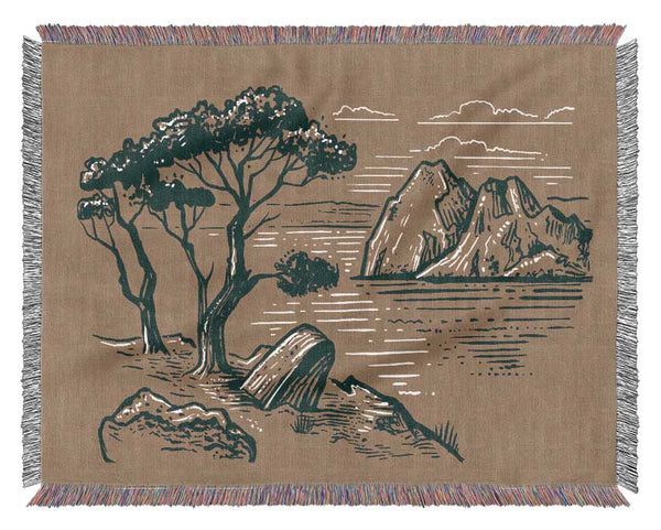 The African Planes Sketch Woven Blanket