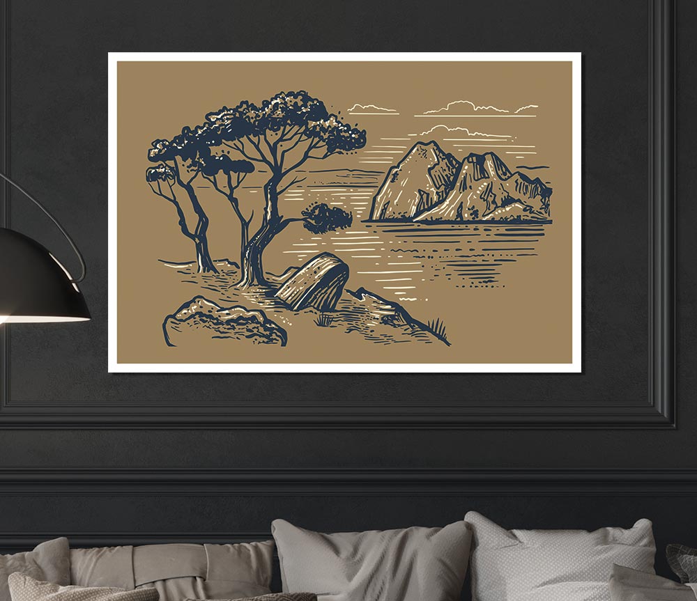 The African Planes Sketch Print Poster Wall Art