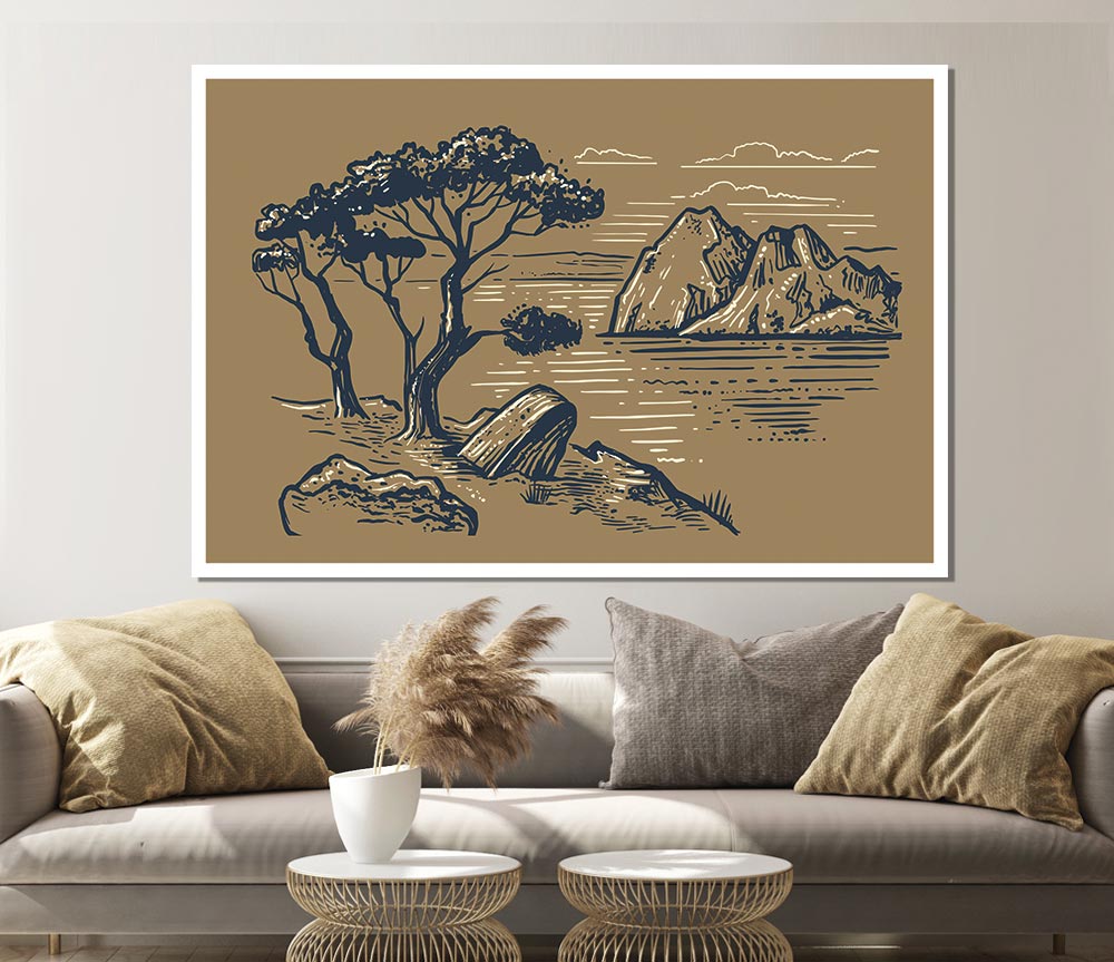 The African Planes Sketch Print Poster Wall Art