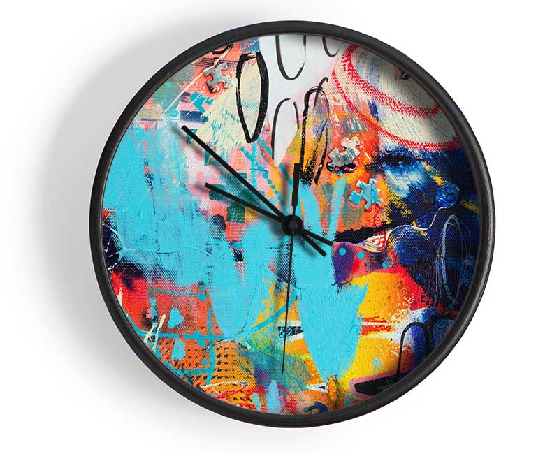 Graffiti Layers Clock - Wallart-Direct UK