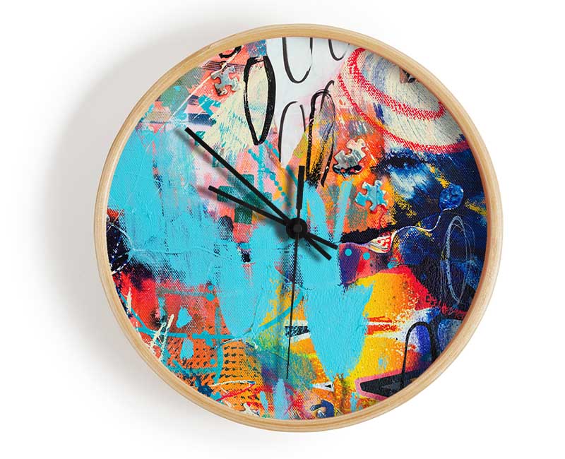 Graffiti Layers Clock - Wallart-Direct UK