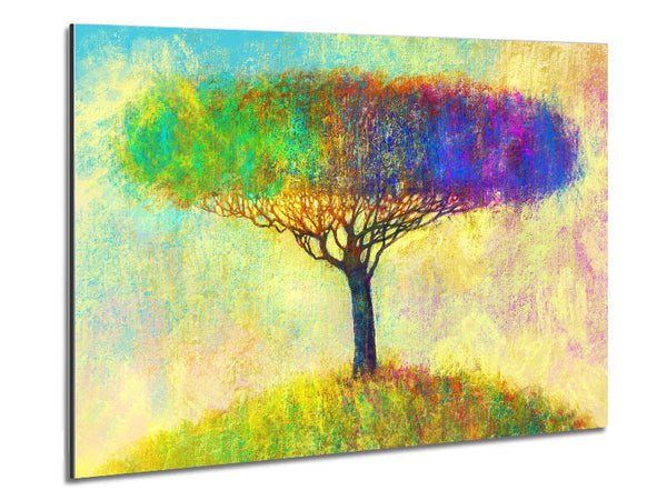 Der Baum, der von Gelb zu Blau geht