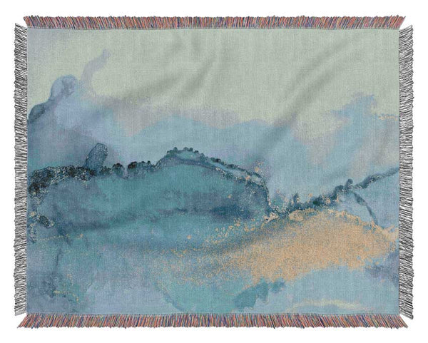 Glitter Gold On Blue Woven Blanket