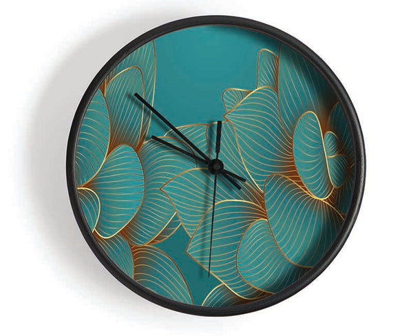 Green Petal Flower Fancy Clock - Wallart-Direct UK