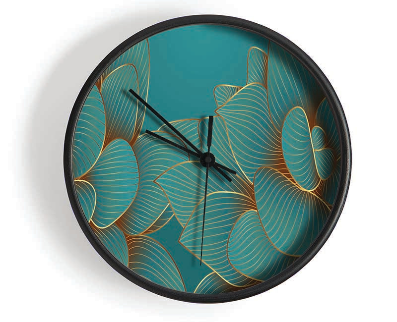 Green Petal Flower Fancy Clock - Wallart-Direct UK