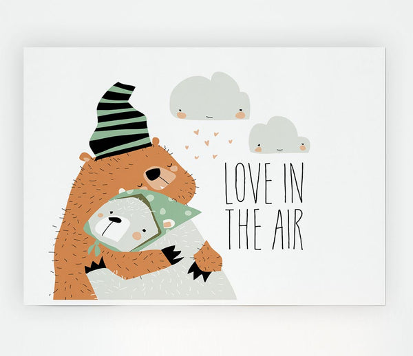 Love In In The Air Bears Print Poster Wall Art