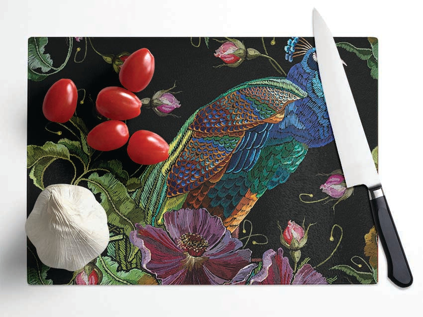 The Beautiful Peacock Nest Glass Chopping Board